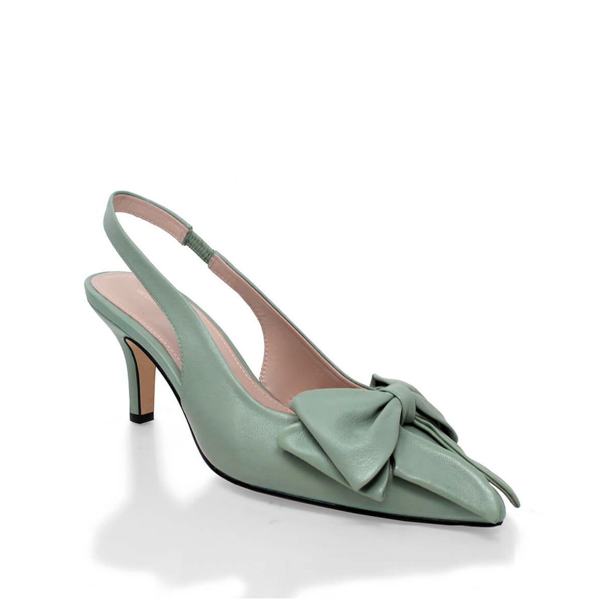 MIMI 50 - Verde Salvia Regina Romero  Zapato Zapatilla Tacon Bajo Para Dama en Piel