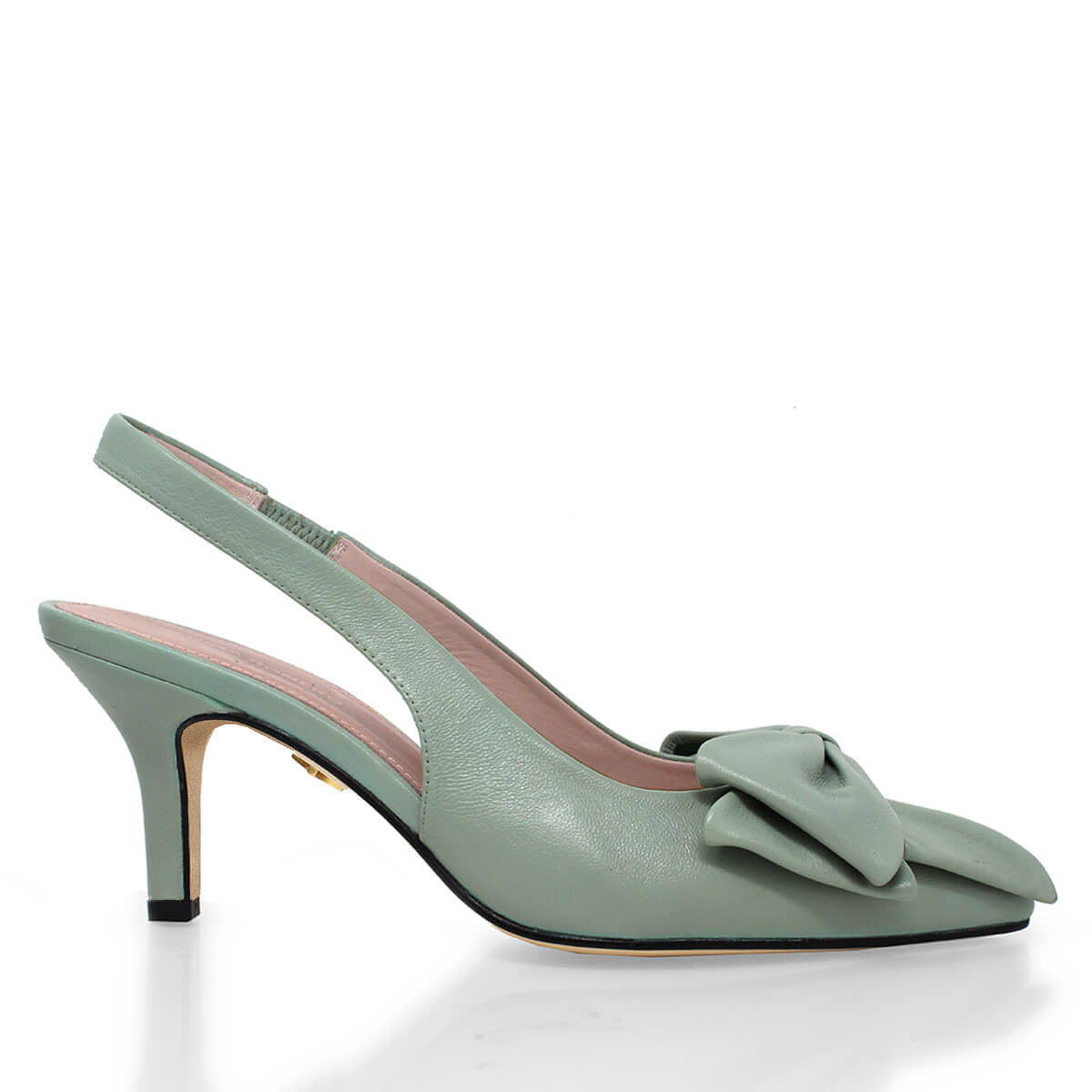 MIMI 50 - Verde Salvia Regina Romero  Zapato Zapatilla Tacon Bajo Para Dama en Piel