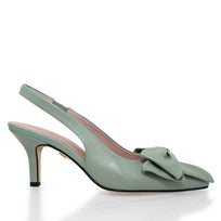 MIMI 50 - Verde Salvia Regina Romero  Zapato Zapatilla Tacon Bajo Para Dama en Piel