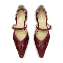 Zapatillas TAOS 60 Regina Romero en piel color mix vino, tacón medio