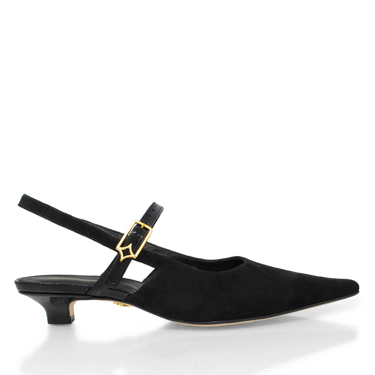 VANINA 30 - Negro Regina Romero Zapato Zapatilla Tacon Bajo Para Dama en Piel
