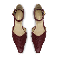 Zapatillas VIANNA 30 Regina Romero en piel color vino, tacón bajo