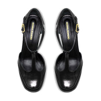VIVIANA 95 - Charol Negro Regina Romero Zapato Plataforma Tacon Alto Para Dama en Piel