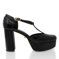 VIVIANA 95 - Charol Negro Regina Romero Zapato Plataforma Tacon Alto Para Dama en Piel