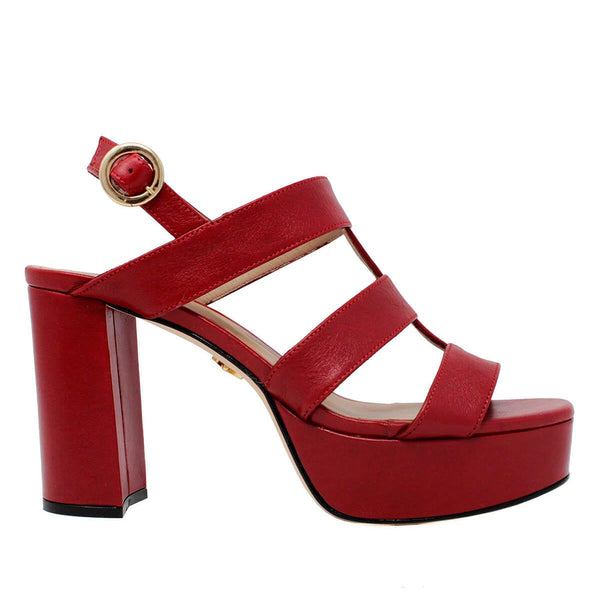 LAUREN 95 Rojo Regina Romero Zapato Sandalia Plataforma Tacon Alto P