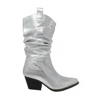 MADELEINE 60 - Plata Regina Romero Zapato Bota Botin Tacon Bajo Para Dama en Piel