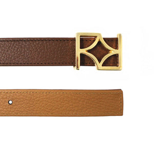 GINA - Camel y Tan Regina Romero Accesorio Cinturon Para Dama en Piel