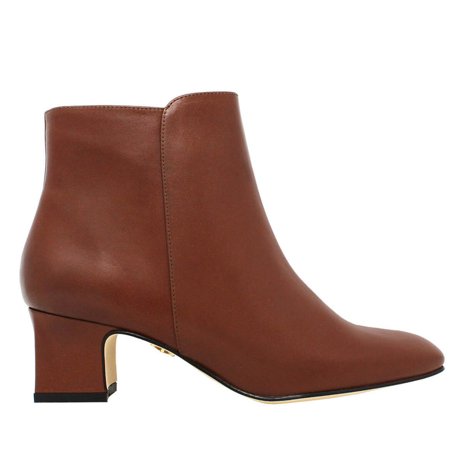 NOELLE 45 - Tan Regina Romero Zapato Bota Botin Tacon Bajo Para Dama en Piel