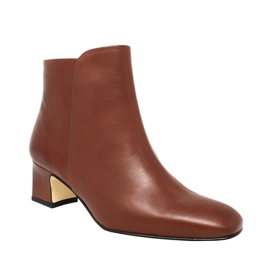 NOELLE 45 - Tan Regina Romero Zapato Bota Botin Tacon Bajo Para Dama en Piel