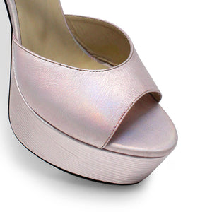 SABRINA 135 - Rosa Perlizado Regina Romero Zapato Sandalia Plataforma Tacon Alto Para Dama en Piel