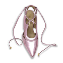 ARIA 50 - Rosa Metalico Regina Romero Zapato Zapatilla Tacon Bajo Para Dama en Piel