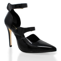 ASTRA 105 - Charol Negro Regina Romero Zapato Zapatilla Tacon Alto Para Dama en Piel