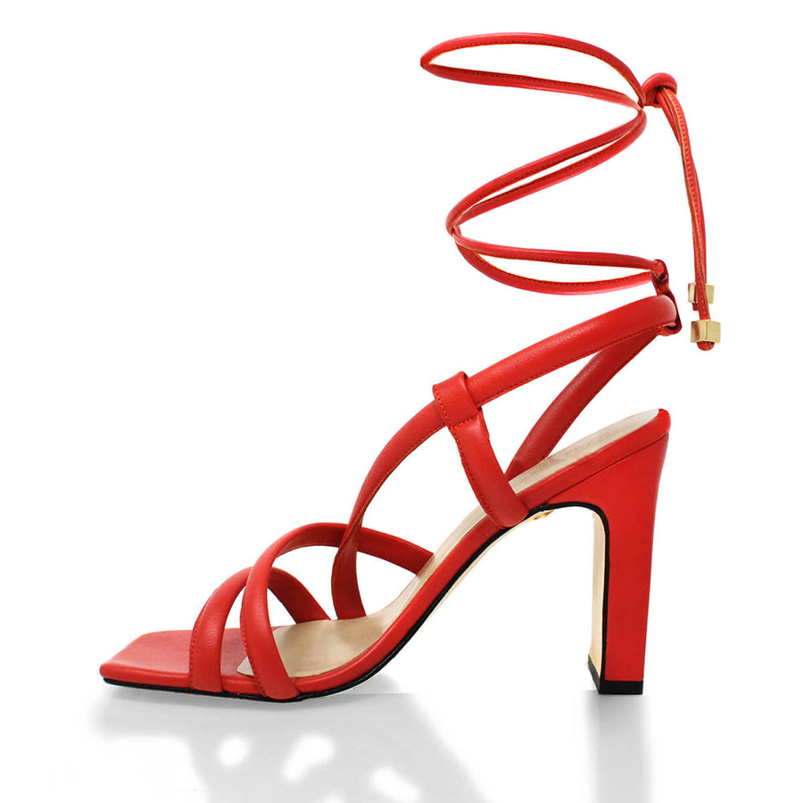 MIA 100 - Coral Regina Romero High Heel Sandal Shoe for Women in Leather