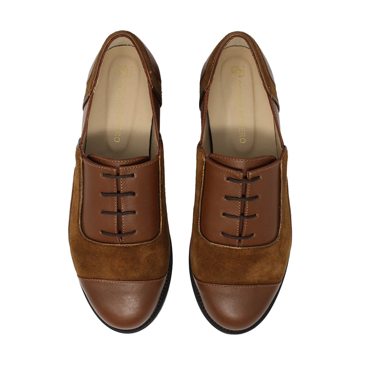 KEYLA Cafe Y Negro Regina Romero Zapato Bostoniano De Piso 40 OFF