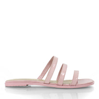 CILIA - Charol Rosa Claro Regina Romero Zapato Sandalia de Piso Para Dama en Piel