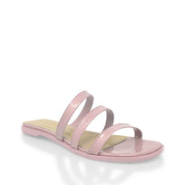 CILIA - Charol Rosa Claro Regina Romero Zapato Sandalia de Piso Para Dama en Piel
