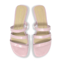 CILIA - Charol Rosa Claro Regina Romero Zapato Sandalia de Piso Para Dama en Piel