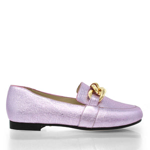 ALINE - Rosa Claro Regina Romero Zapato Mocasin de Piso Para Dama en Piel