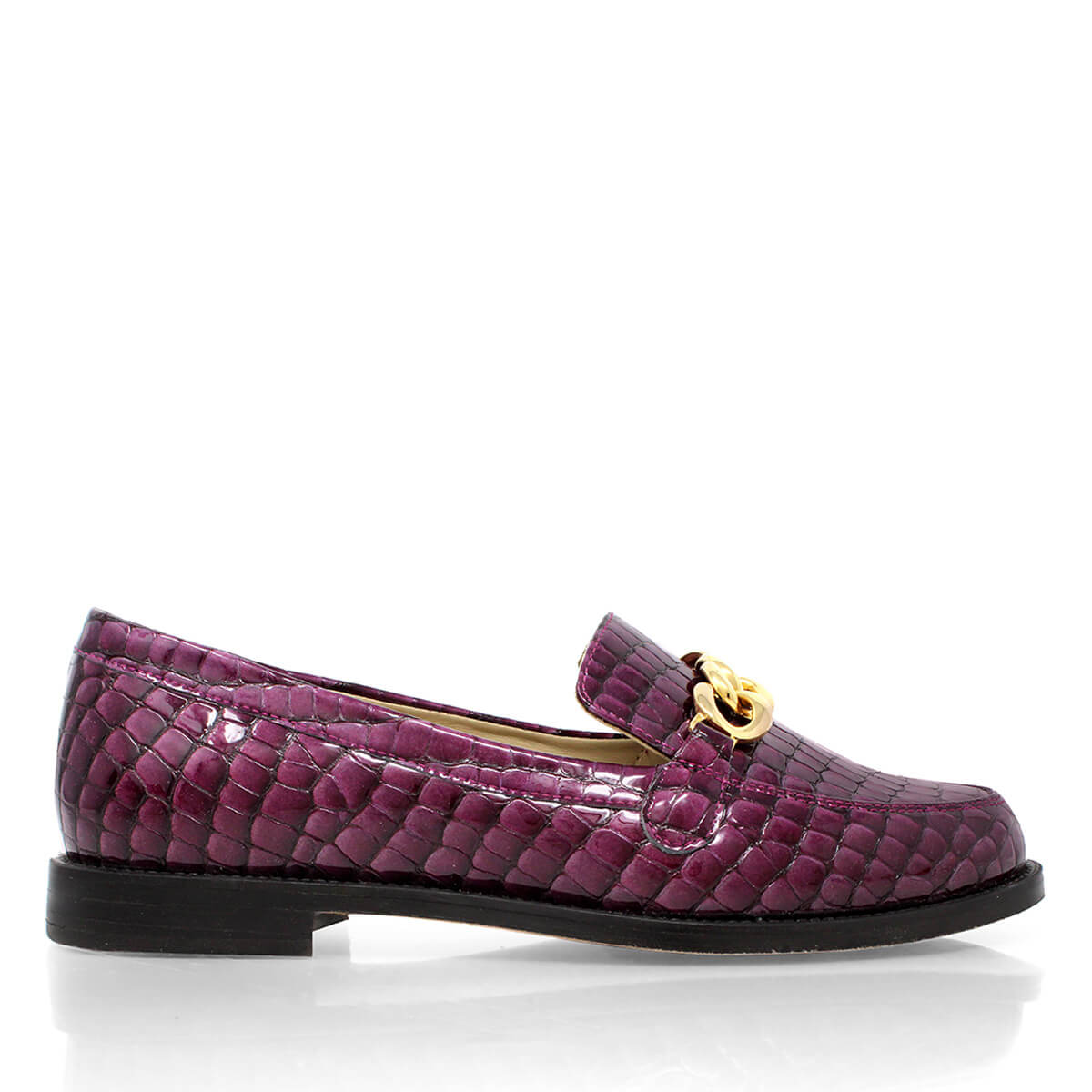 CONY - Charol Malva Regina Romero Zapato Mocasin de Piso Para Dama en Piel