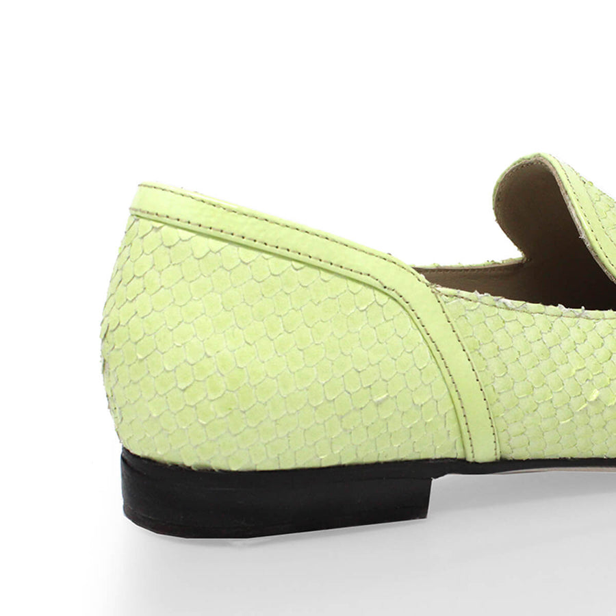 CORA - Menta Regina Romero Zapato Mocasin de Piso Para Dama en Piel