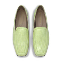 CORA - Menta Regina Romero Zapato Mocasin de Piso Para Dama en Piel