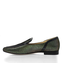 CORA - Negro Inox Regina Romero Zapato Mocasin de Piso Para Dama en Piel