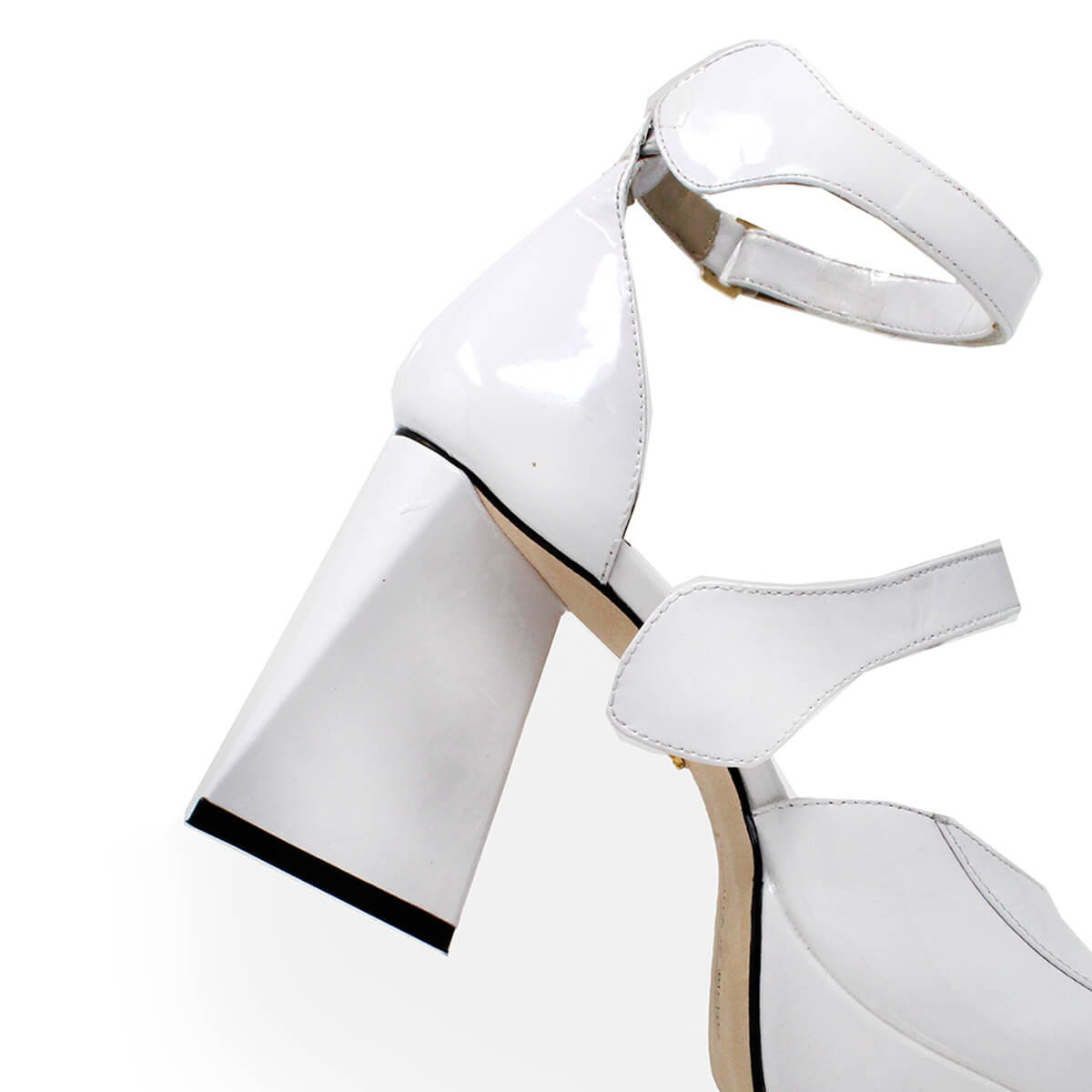 JETSON 95 - Charol Blanco Regina Romero Zapato Plataforma Tacon Alto Para Dama en Piel