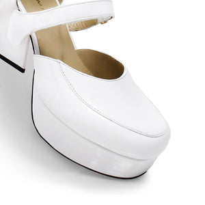 JETSON 95 - Charol Blanco Regina Romero Zapato Plataforma Tacon Alto Para Dama en Piel