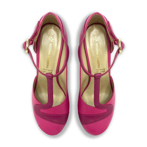 LYRA 135 - Magenta Regina Romero Zapato Plataforma Tacon Alto Para Dama en Piel