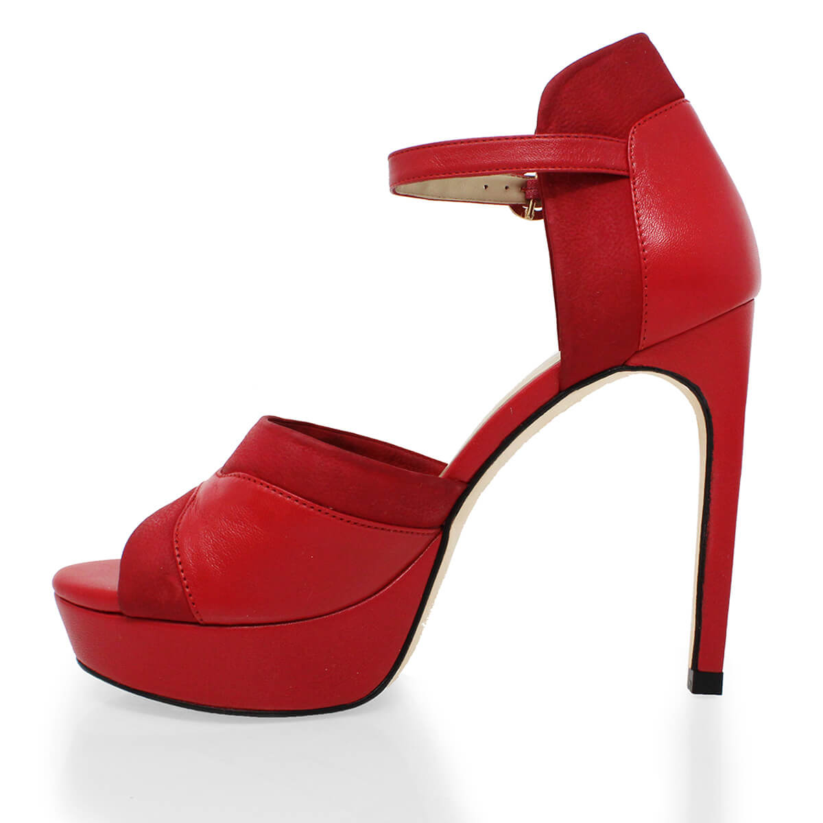 ELLE 125 - Marino Regina Romero High Heel Platform Sandal Shoe for Lady in Leather