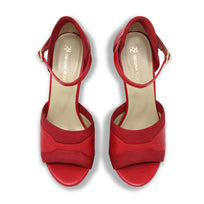 ALAIS 125 - Rojo Regina Romero Zapato Sandalia Plataforma Tacon Alto Para Dama en Piel