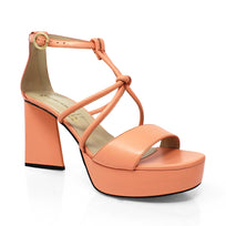 CALIPSO 95 - Coral Regina Romero Zapato Sandalia Plataforma Tacon Alto Para Dama en Piel