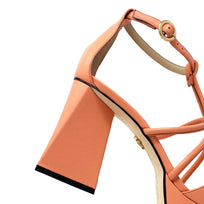 CALIPSO 95 - Coral Regina Romero Zapato Sandalia Plataforma Tacon Alto Para Dama en Piel
