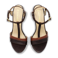 PITA 125 - Cafe Regina Romero High Heel Platform Sandal Shoe for Women in Leather