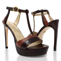 PITA 125 - Cafe Regina Romero High Heel Platform Sandal Shoe for Women in Leather