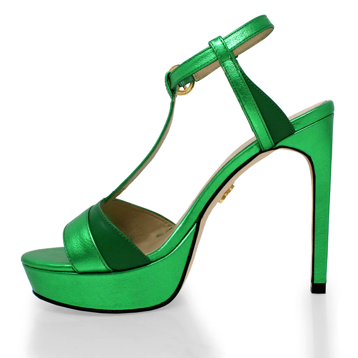 PITA 125 - Verde Regina Romero Zapato Sandalia Plataforma Tacon Alto Para Dama en Piel