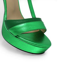 PITA 125 - Verde Regina Romero Zapato Sandalia Plataforma Tacon Alto Para Dama en Piel