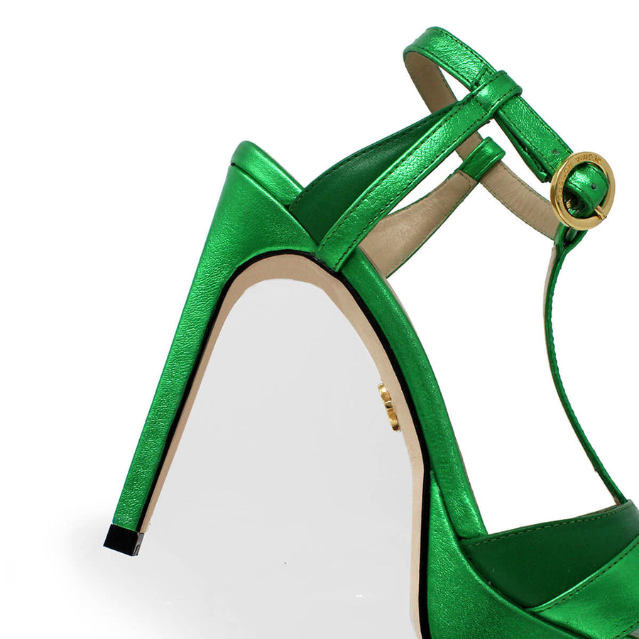 PITA 125 - Verde Regina Romero Zapato Sandalia Plataforma Tacon Alto Para Dama en Piel