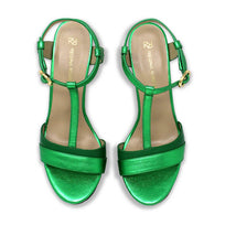 PITA 125 - Verde Regina Romero Zapato Sandalia Plataforma Tacon Alto Para Dama en Piel