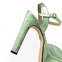 SABRINA 135 - Mint Regina Romero High Heel Platform Sandal Shoe for Women in Leather
