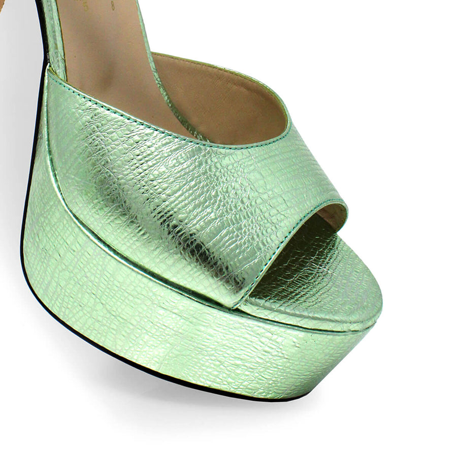 SABRINA 135 - Mint Regina Romero High Heel Platform Sandal Shoe for Women in Leather