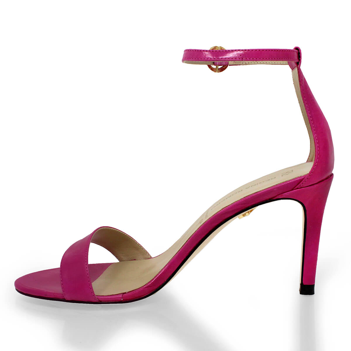 CLAUDINE 85 - Coral Regina Romero High Heel Sandal Shoe for Lady in Leather