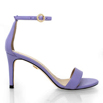 CLAUDINE 85 - Lila Regina Romero High Heel Sandal Slipper Shoe for Women in Leather