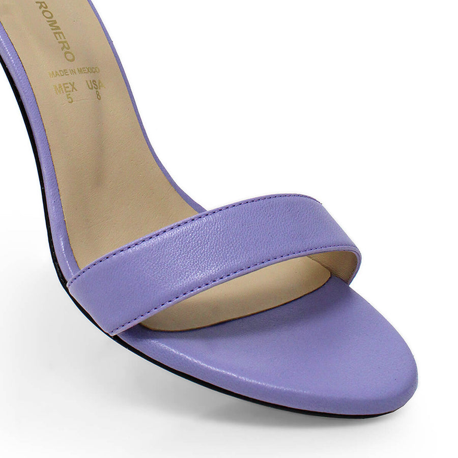 CLAUDINE 85 - Lila Regina Romero High Heel Sandal Slipper Shoe for Women in Leather