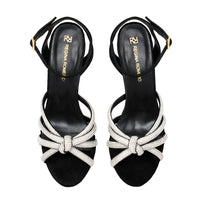 MARTINA 85 GLAM - Ante Negro Regina Romero Zapato Sandalia Zapatilla Tacon Alto Para Dama en Piel