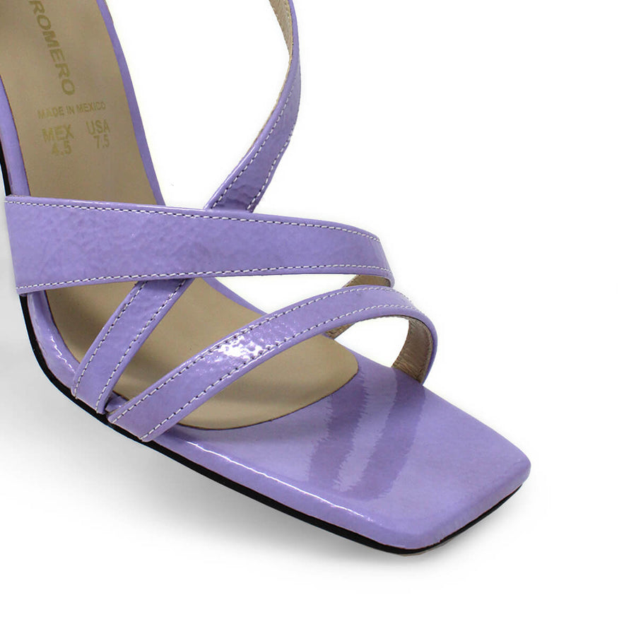PIA 100 - Black and Stainless Steel Regina Romero High Heel Sandal Shoe for Lady in Leather