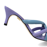 ALDA 60 - Lilac and Blue Regina Romero Low Heel Sandal Slipper Shoe for Women in Leather