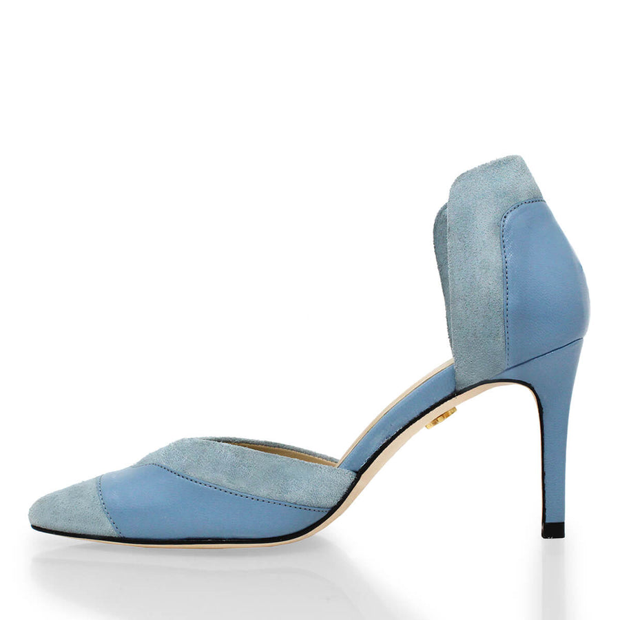 RANIA 75 - Azul Claro Regina Romero Zapato Zapatilla Tacon Alto Para Dama en Piel