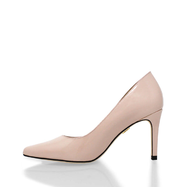 Zapatillas Regina Pump 75 Regina Romero en piel color champagne ros�, tacon alto