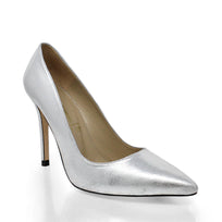 REGINA PUMP 105 - Plata Regina Romero Zapato Zapatilla Tacon Alto Para Dama en Piel